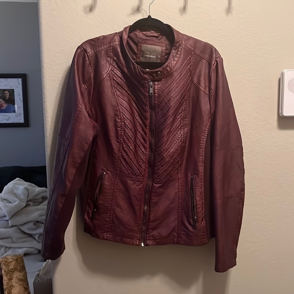 Maurice’s Faux Leather Jacket (XXL) Purple
